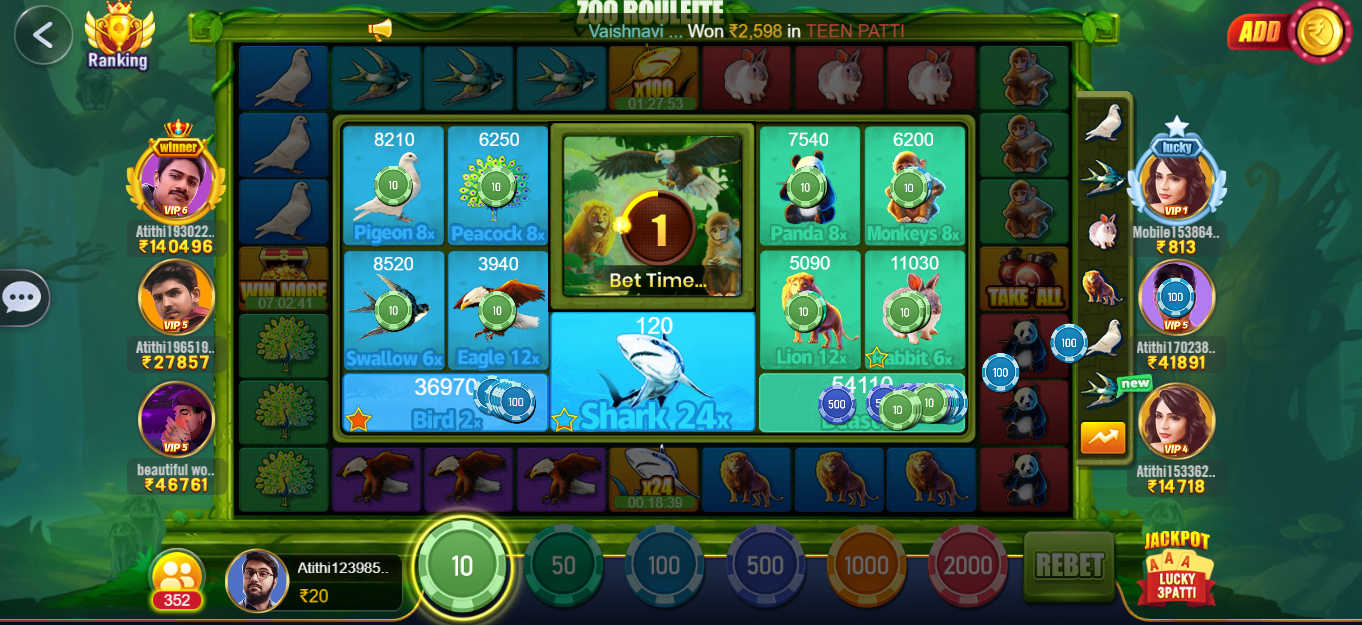 zoo roulette online slot game in India